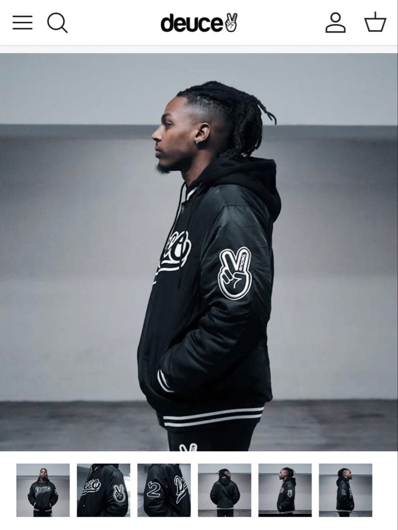 deuce brand バーシティ ジャケット スタジャン