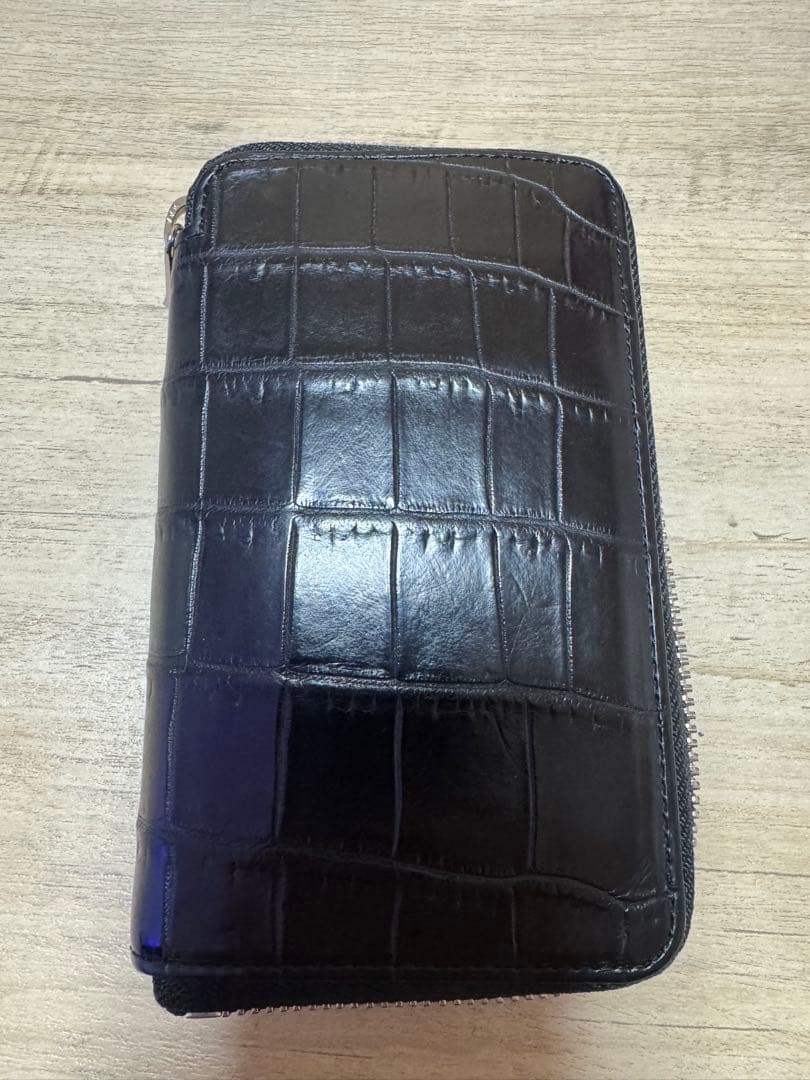 ITTI イッチ　クロコダイル　財布　ブラック　スマートミッドウォレット　美品