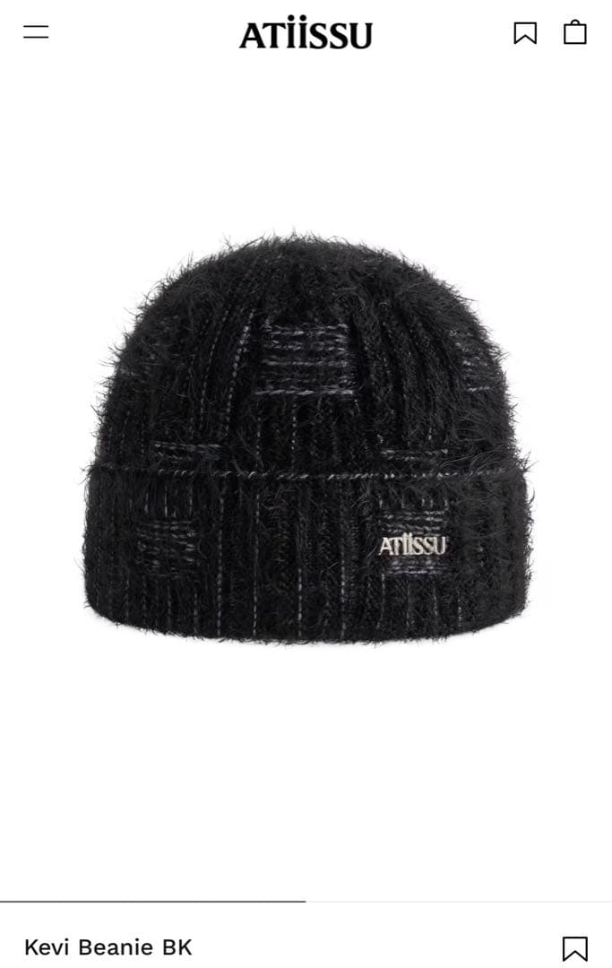 【新品本物】ATiiSSU(アティシュ) Kevi Beanie BKビーニー