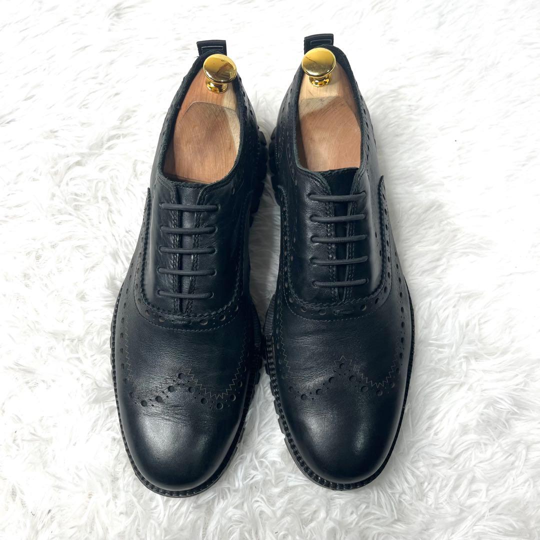 【美品】コールハーン ゼログランド ウイングチップ27.5cm 牛革 本革 黒