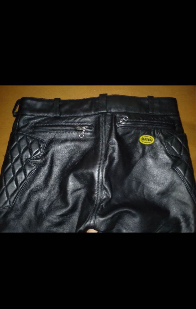 BATES ベイツ レザーパンツ L 本革　パッテッド