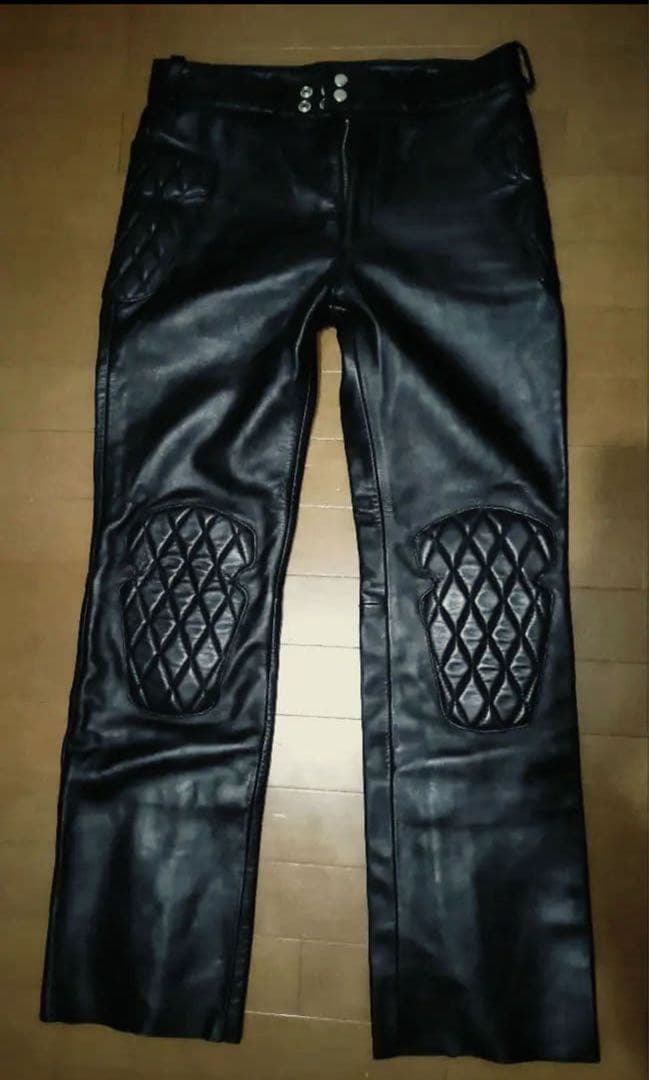 BATES ベイツ レザーパンツ L 本革　パッテッド