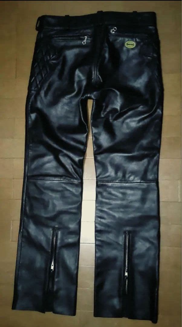 BATES ベイツ レザーパンツ L 本革　パッテッド