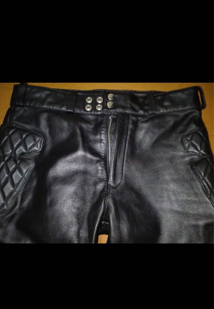 BATES ベイツ レザーパンツ L 本革　パッテッド