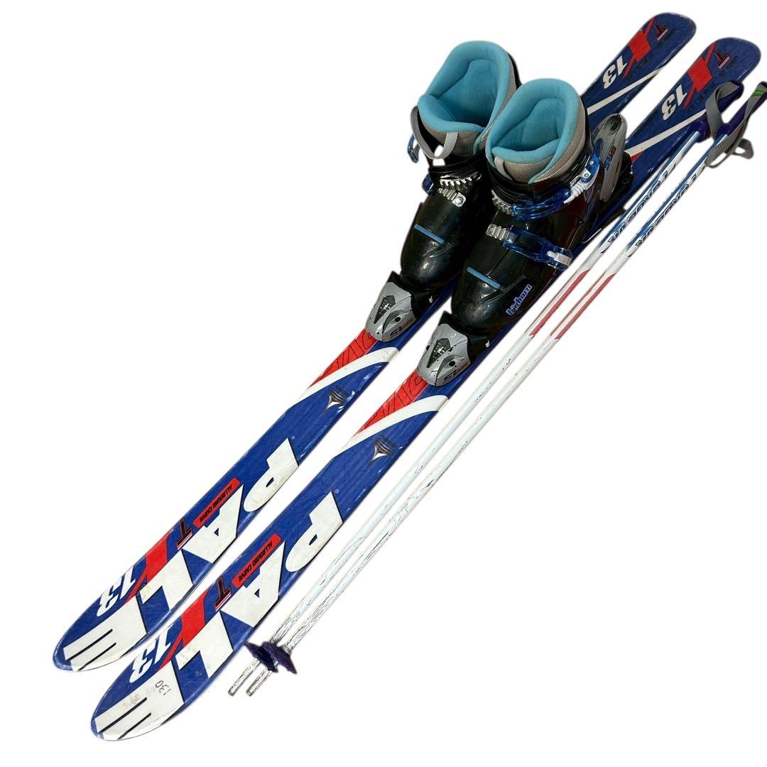 ② ジュニアスキー3点セット 板130cm/靴23cm/ストック105cm子供用