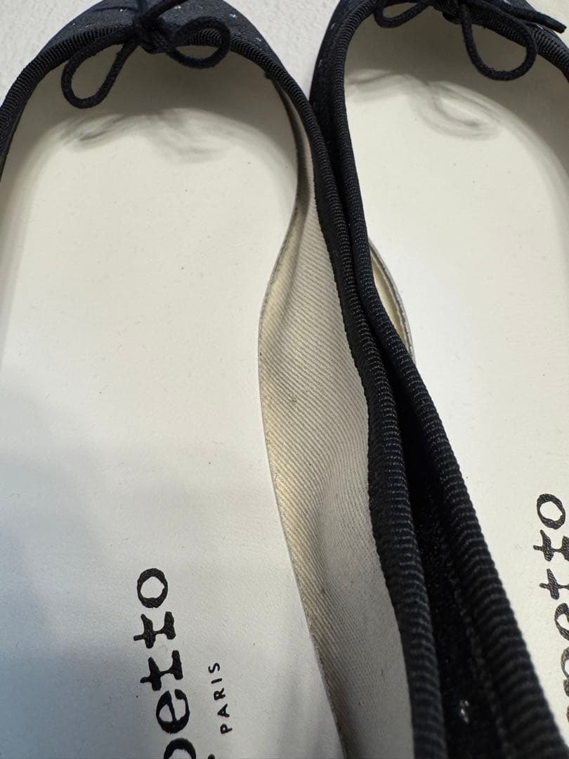 お値下げRepetto ブラックスエードビジューバレエシューズ38新品未使用