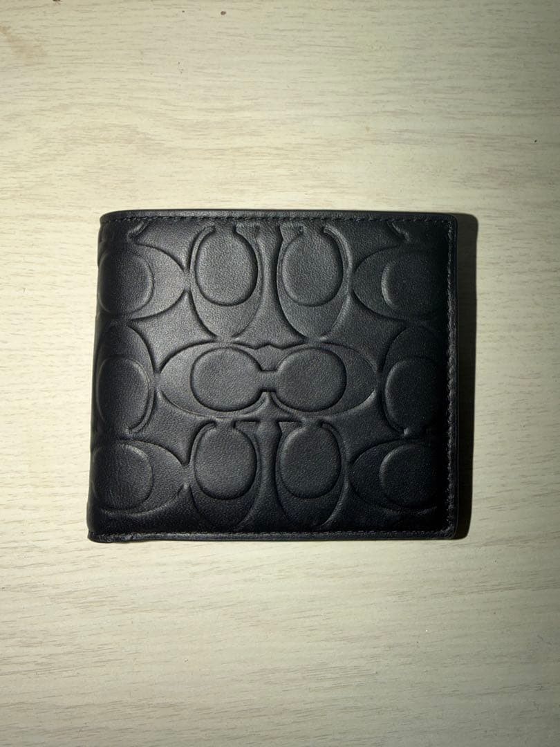 COACH ブラック レザー 二つ折り財布 【新品•未使用】