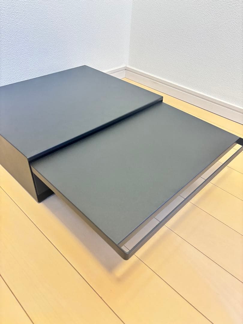 【未使用】山崎実業レンジ台（ブラック）／奥行37×幅45×高さ13.5cm