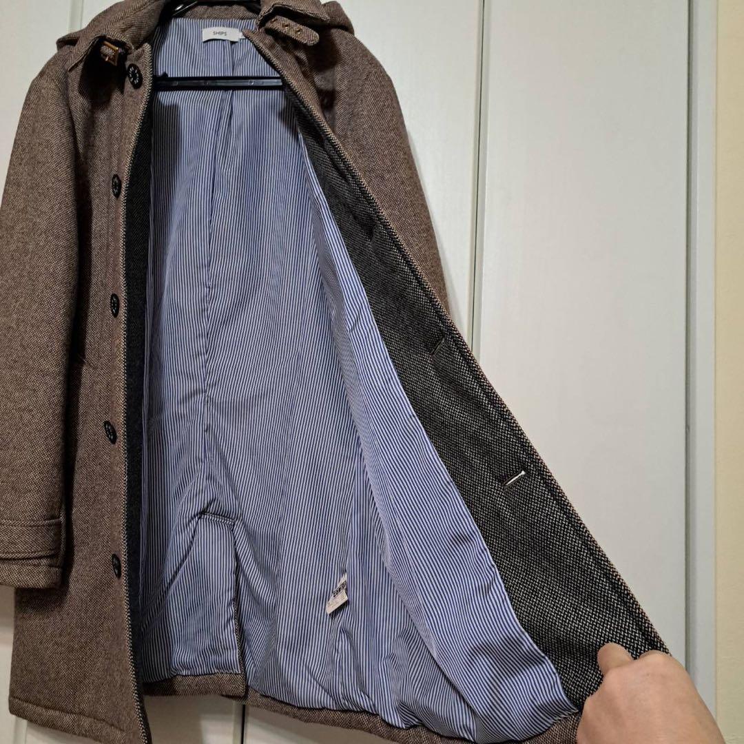 SHIPS シップス　取り外し可能フード付きコート