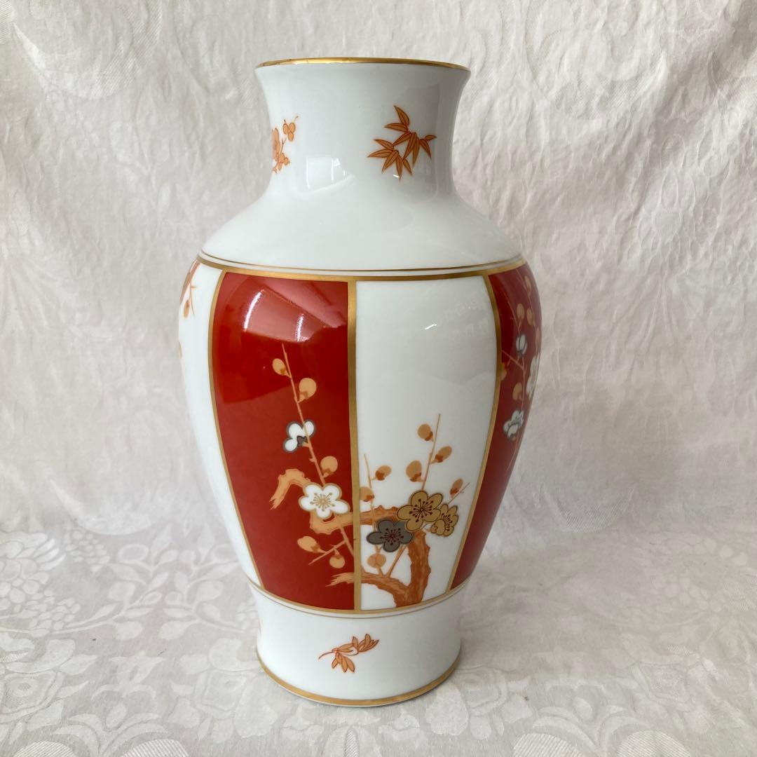 【大倉陶園】フランクリン ポーセリン 四君子之内 梅 花瓶