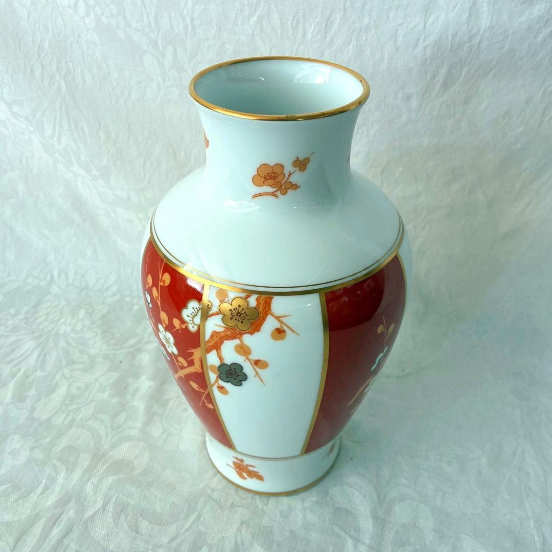 【大倉陶園】フランクリン ポーセリン 四君子之内 梅 花瓶