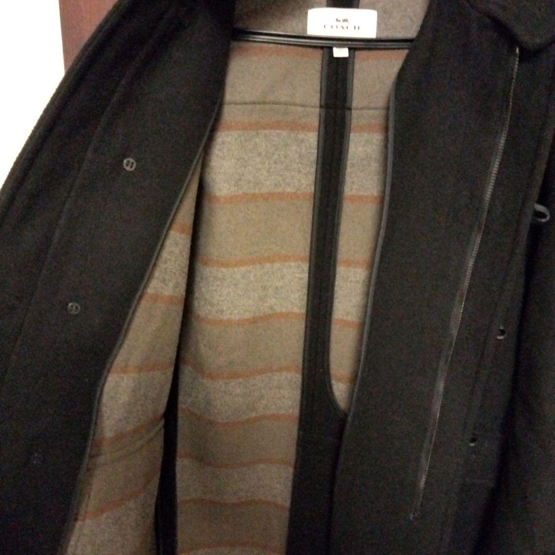 美品 COACH ダッフルコート М相当 濃紺 ウール混合