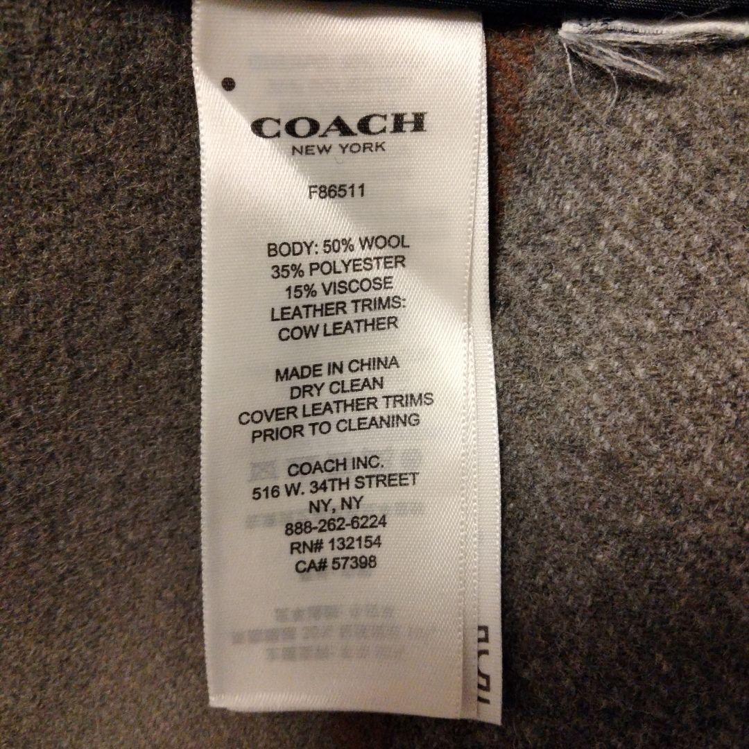 美品 COACH ダッフルコート М相当 濃紺 ウール混合