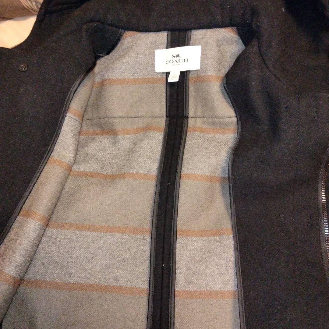 美品 COACH ダッフルコート М相当 濃紺 ウール混合