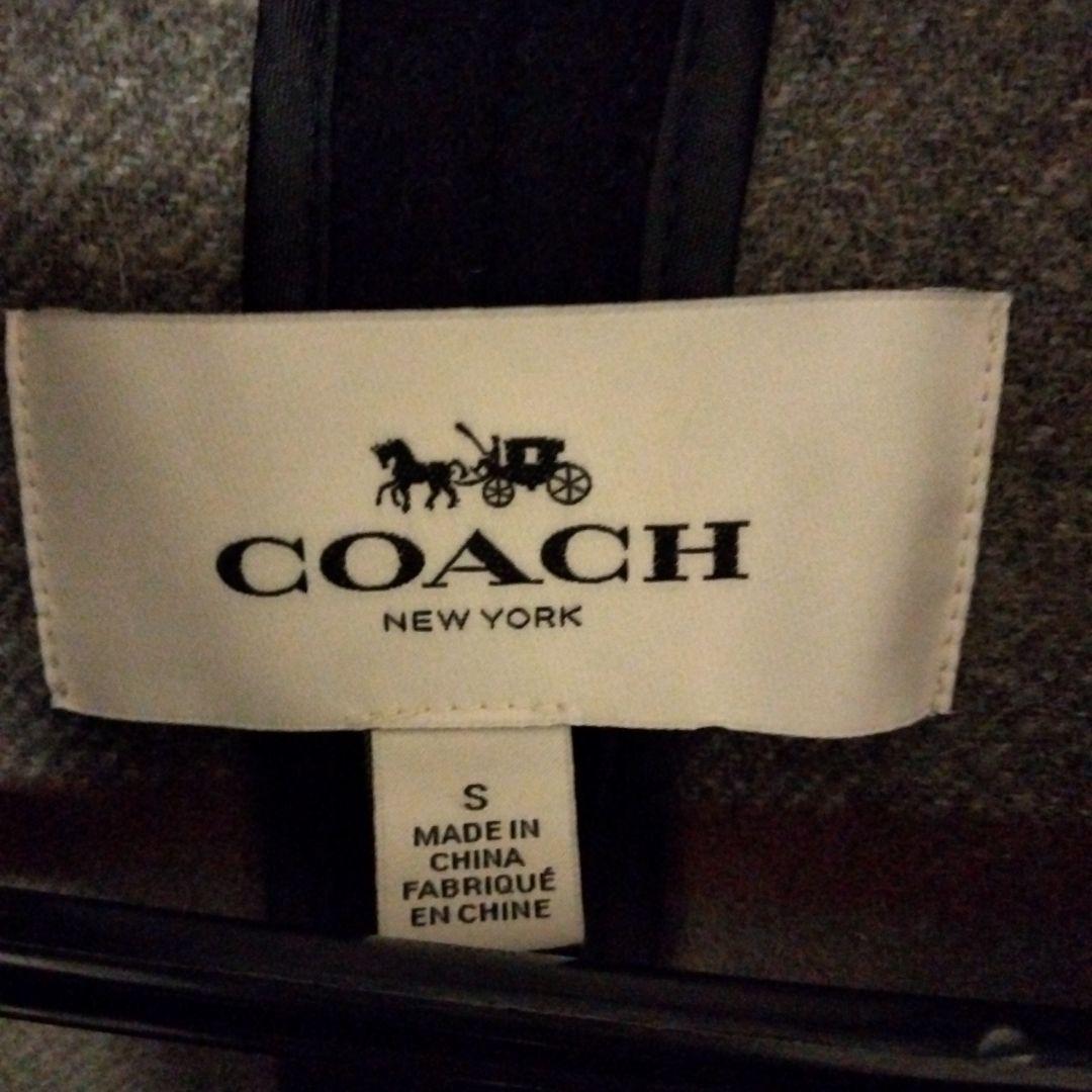 美品 COACH ダッフルコート М相当 濃紺 ウール混合