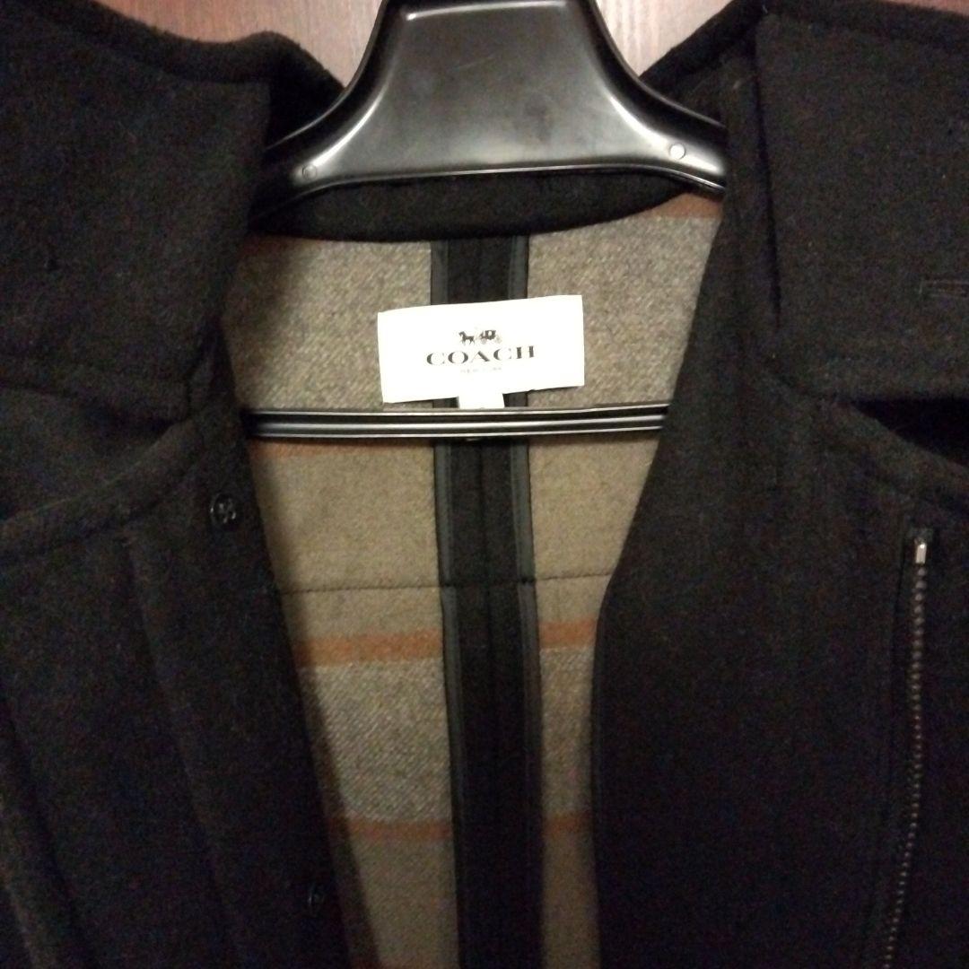 美品 COACH ダッフルコート М相当 濃紺 ウール混合