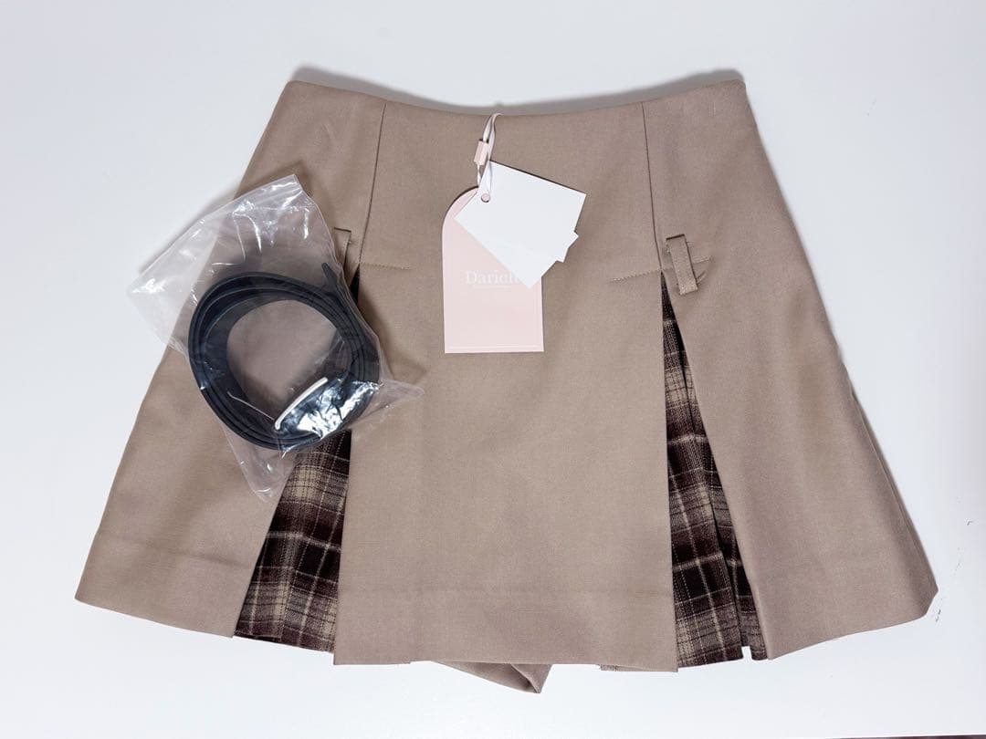 Darich ダーリッチ チェックドッキングミニスカート BEG Sサイズ