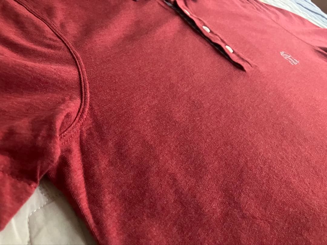 ブルネロクチネリ コットン 4B ポロシャツ チェック レッドブラウン XS