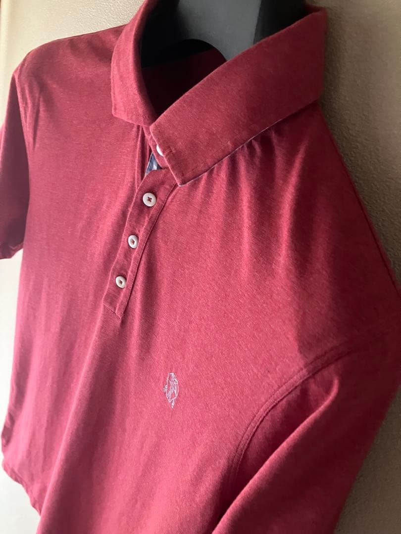 ブルネロクチネリ コットン 4B ポロシャツ チェック レッドブラウン XS