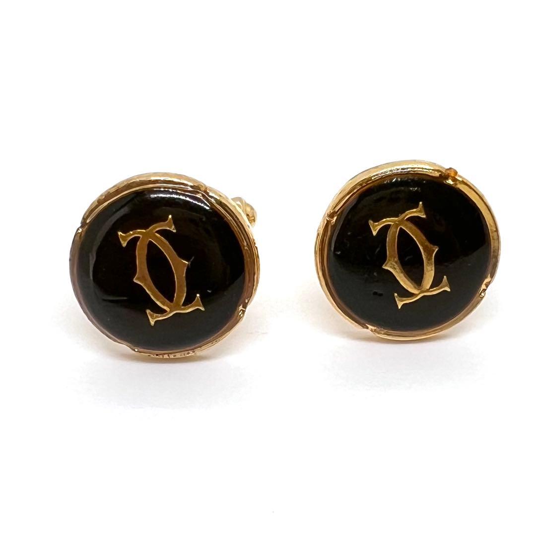 Cartier カルティエ 2C カフス タイタックピン ブラック