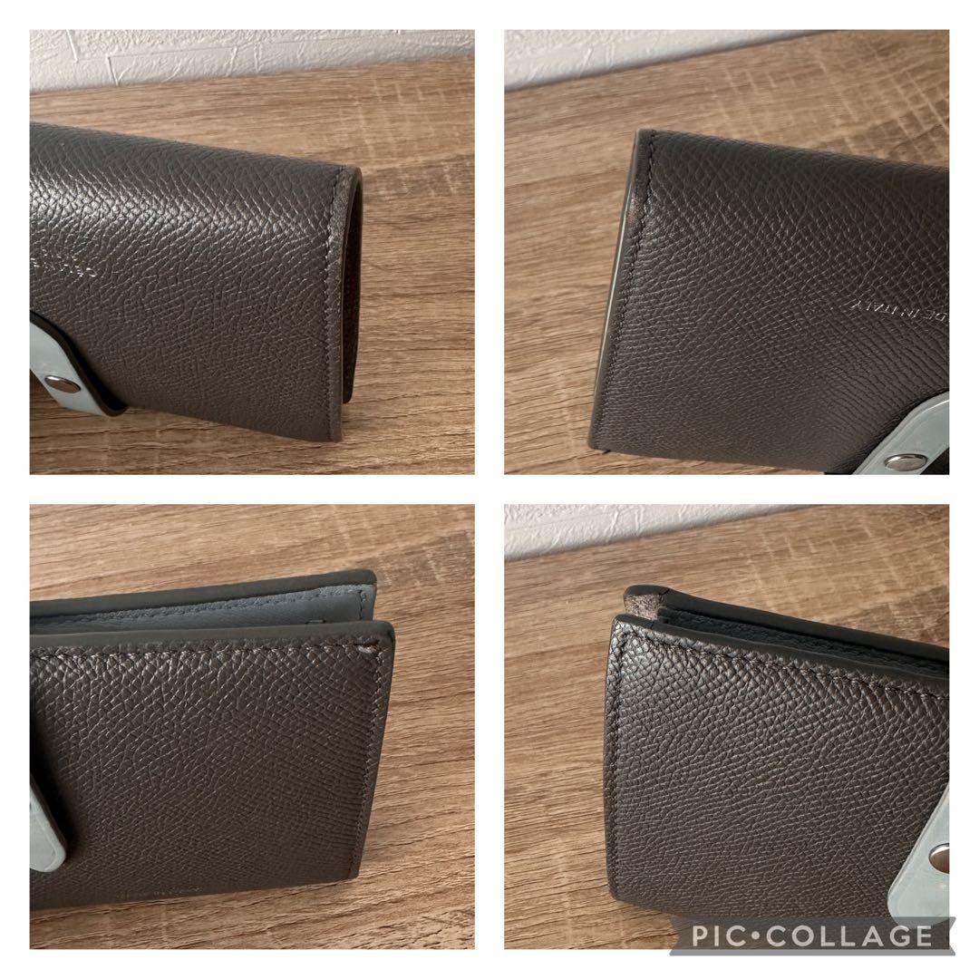 CELINE グレー×ブルー 二つ折り財布