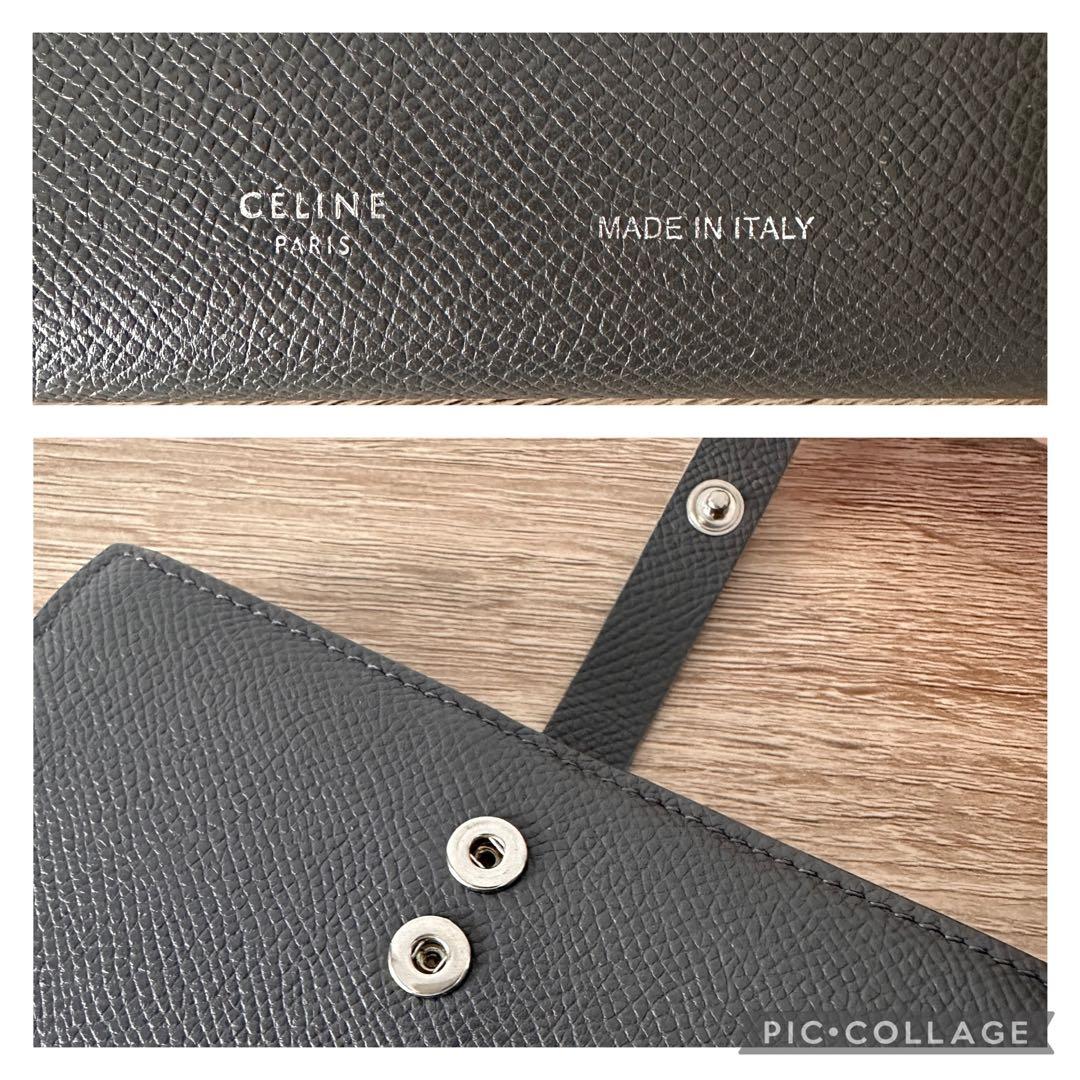CELINE グレー×ブルー 二つ折り財布