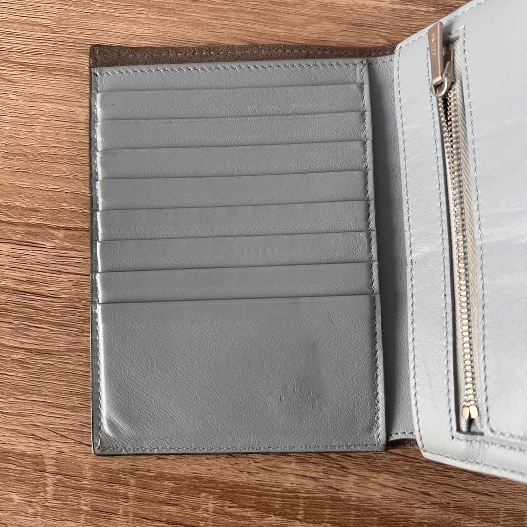 CELINE グレー×ブルー 二つ折り財布
