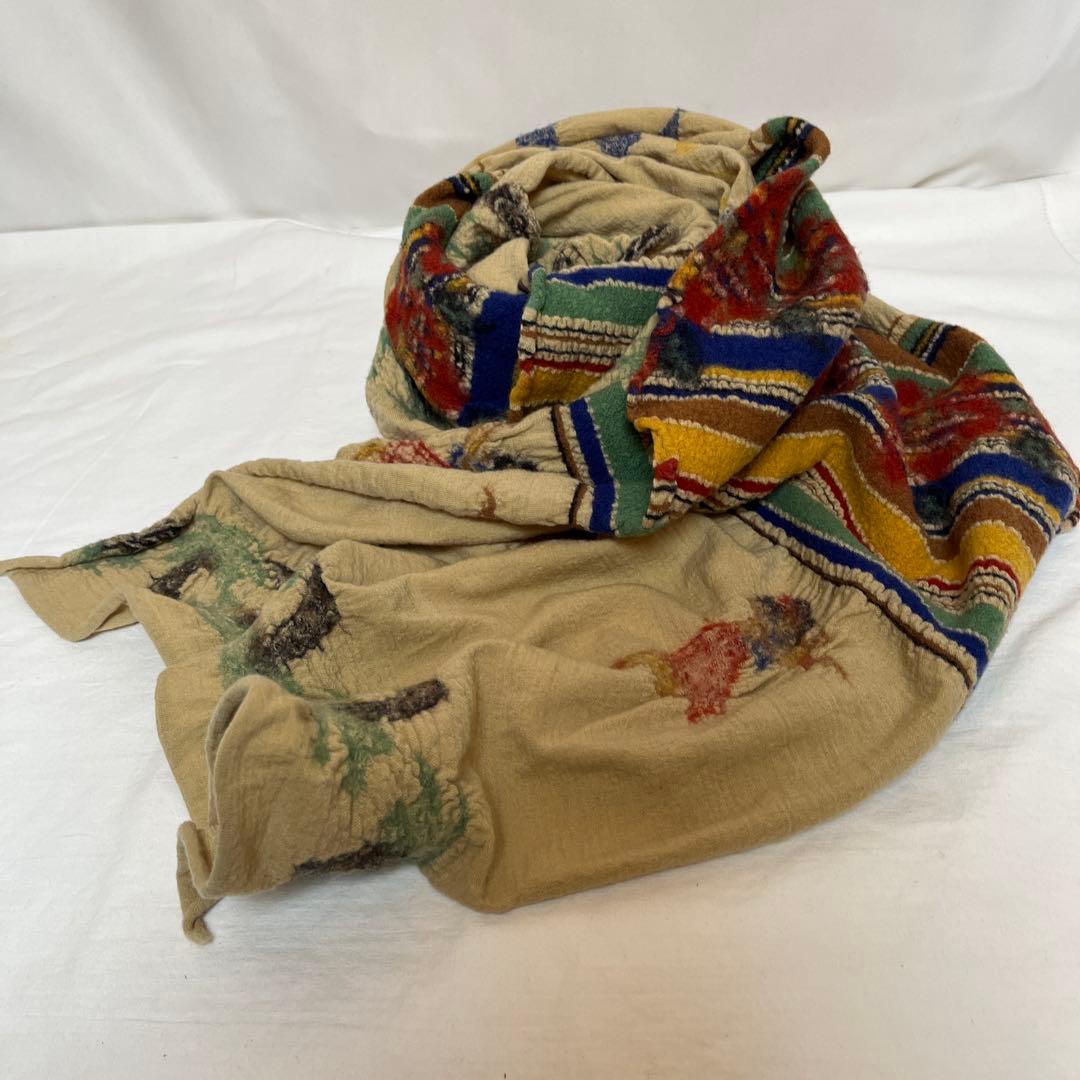 kapital 縮絨 総柄 ストール マフラー フラダンス