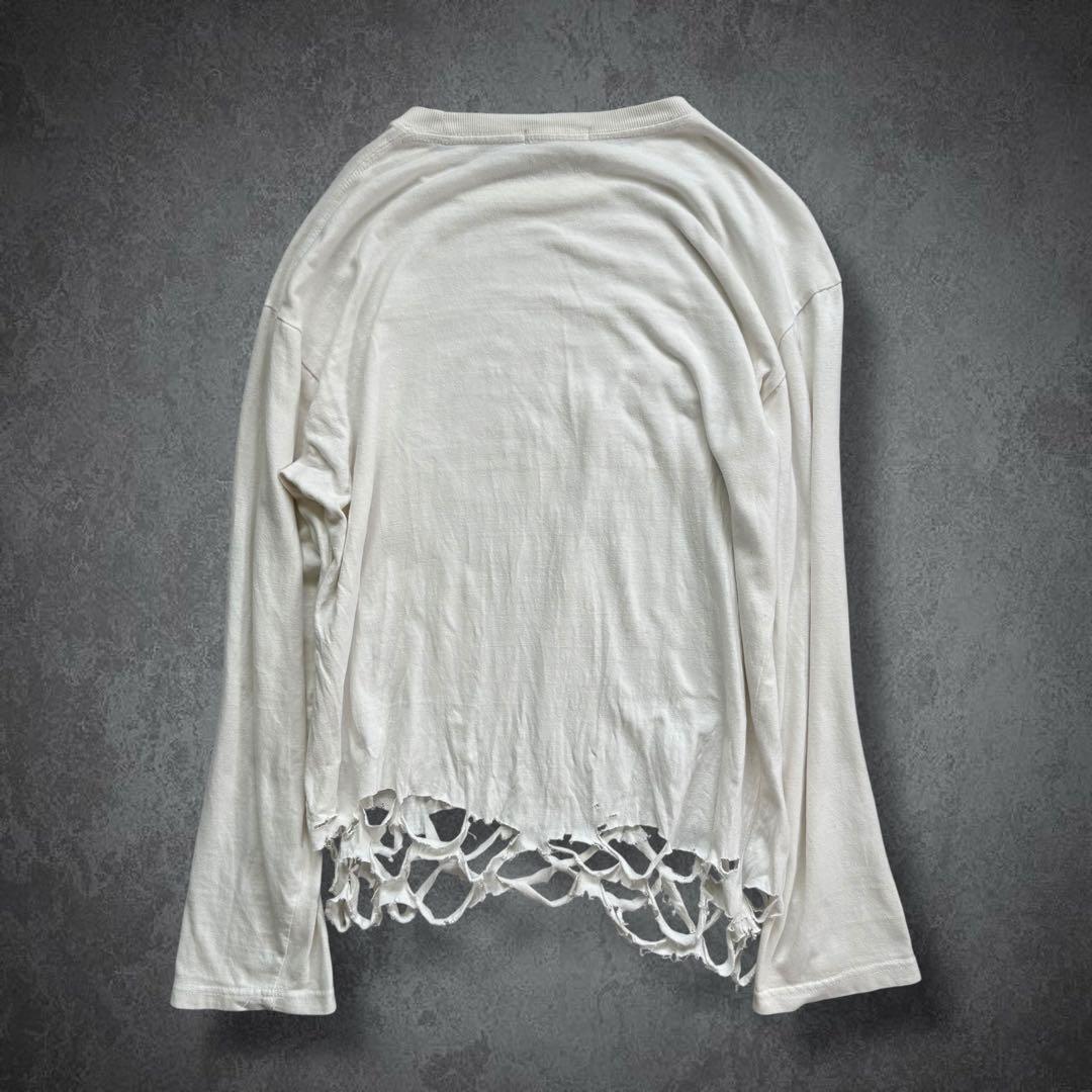 00s ダメージ ラメ ロンＴ 長袖 y2k 平成 グランジ ギャル お兄系