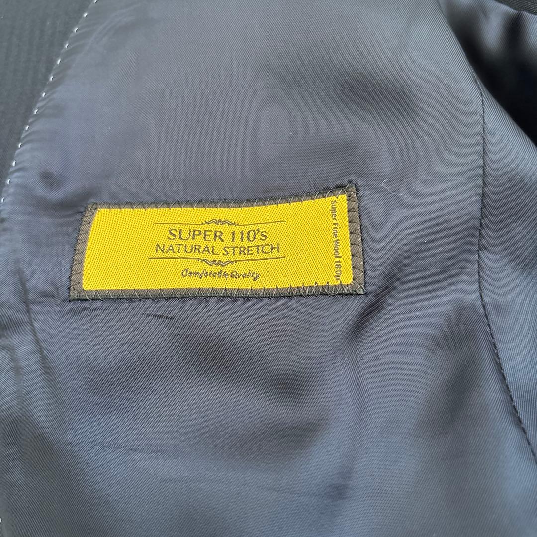 HILTON ネイビー ストライプ ビジネススーツ