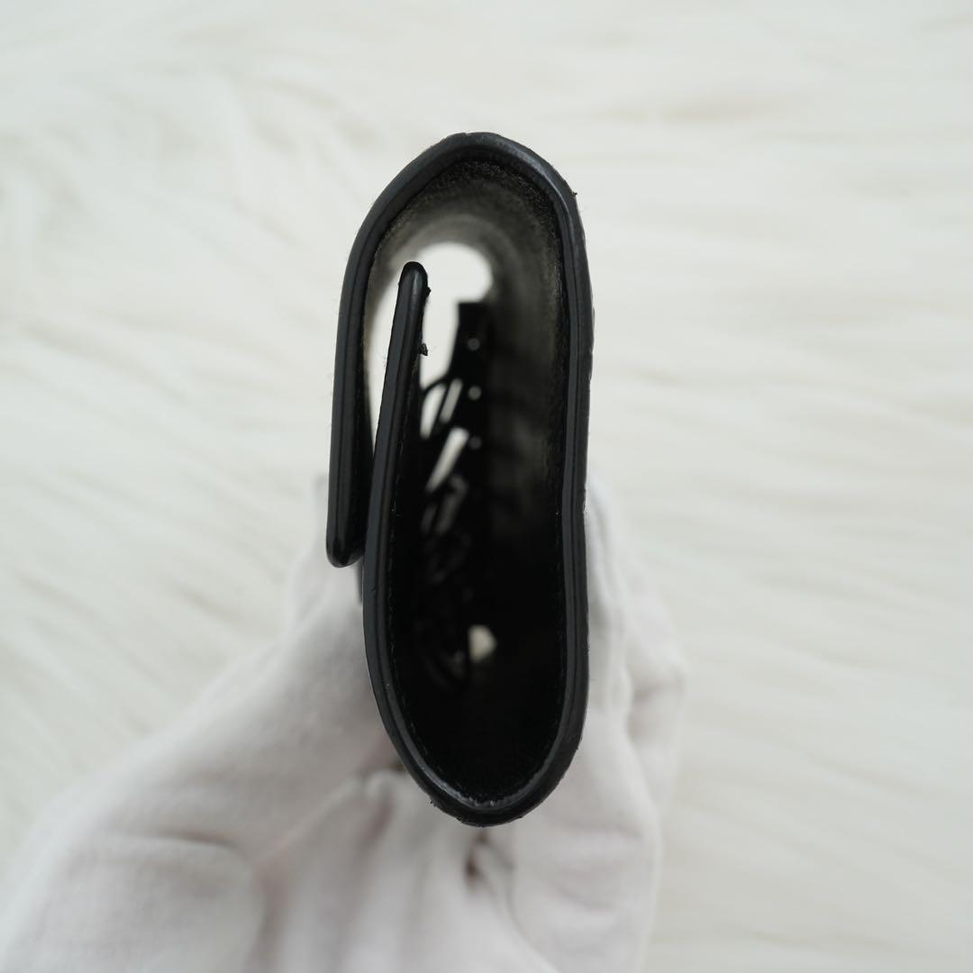 極美品　箱付き　BOTTEGA VENETA イントレチャート キーケース　黒