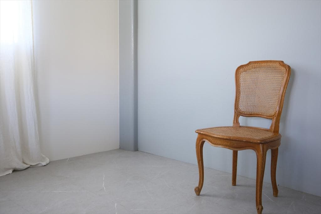 フランスアンティーク猫脚ダイニングチェア/椅子イス/籐ラタン(90-190-2)