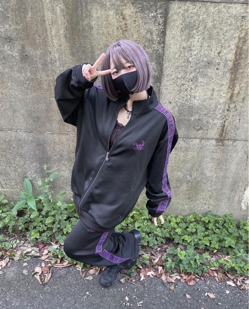 トップス GIBOUSJERSEY SCORPION BLACK PURPLE PANTS