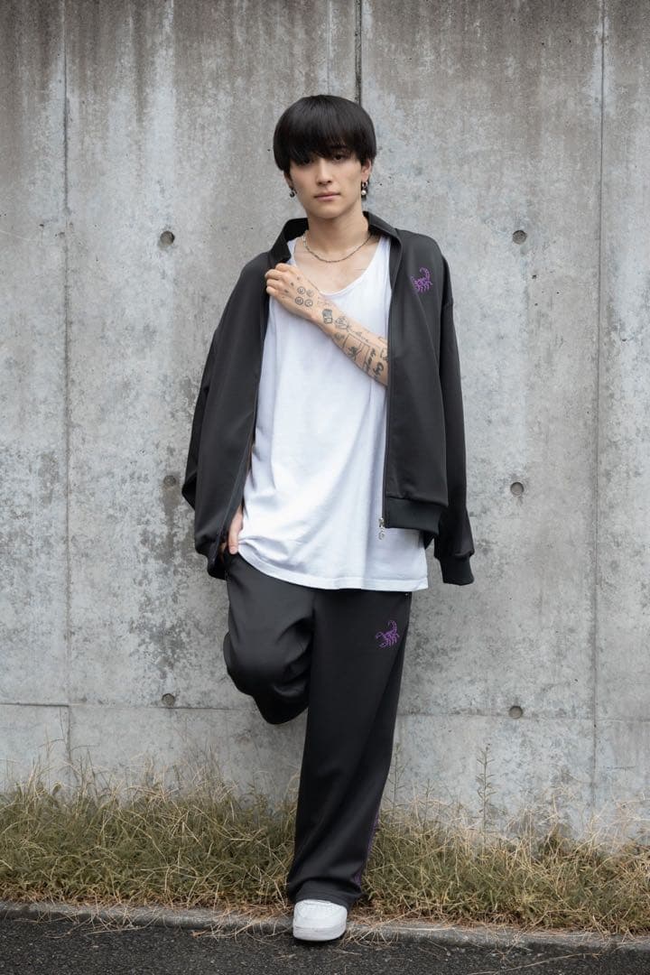 トップス GIBOUSJERSEY SCORPION BLACK PURPLE PANTS