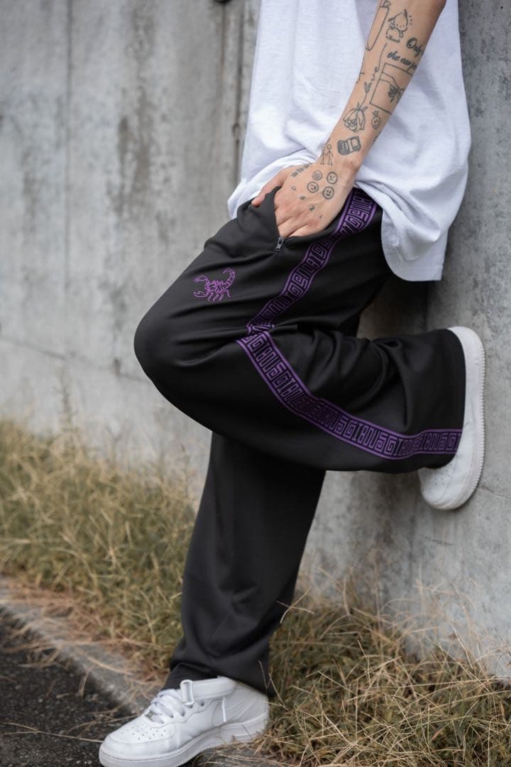 トップス GIBOUSJERSEY SCORPION BLACK PURPLE PANTS