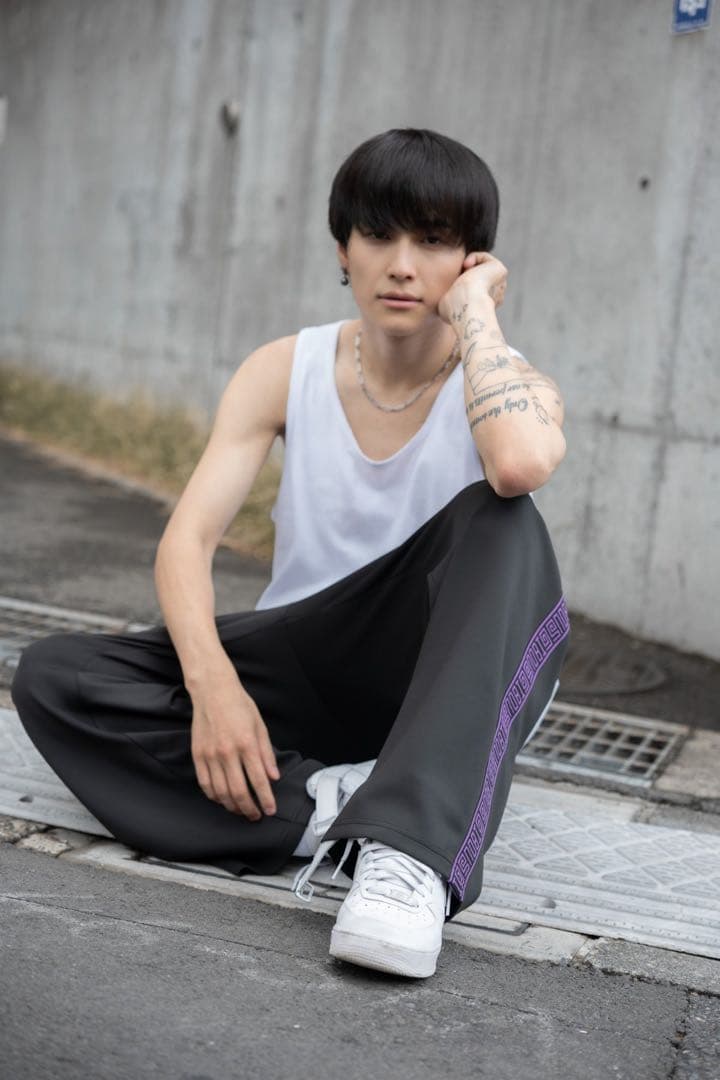 トップス GIBOUSJERSEY SCORPION BLACK PURPLE PANTS