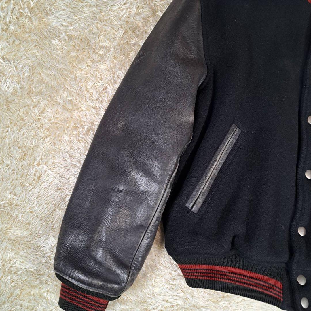 メンズビギ 復刻デザイン ウールスタジャン サイズ4 黒 ブラック