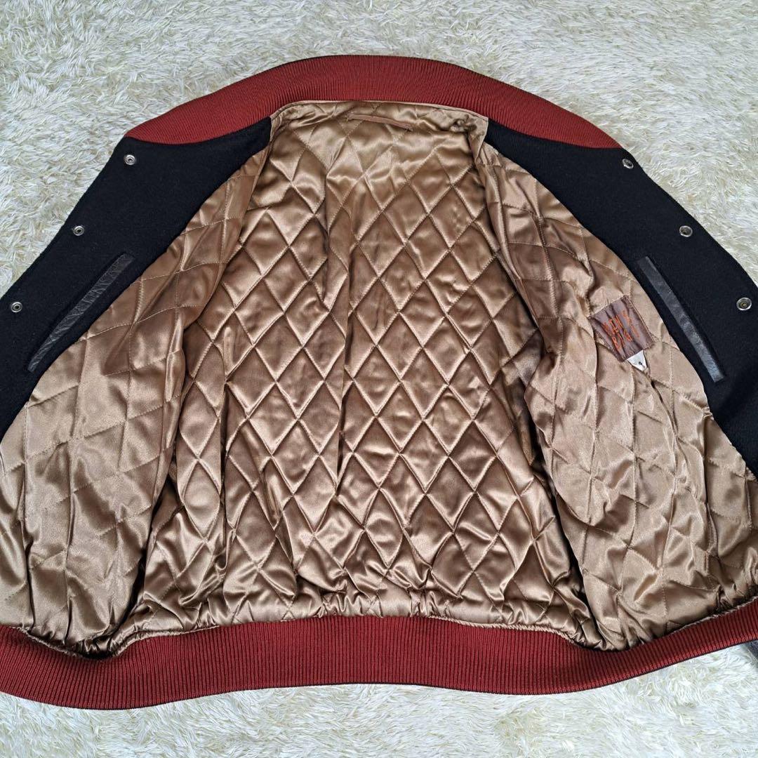 メンズビギ 復刻デザイン ウールスタジャン サイズ4 黒 ブラック