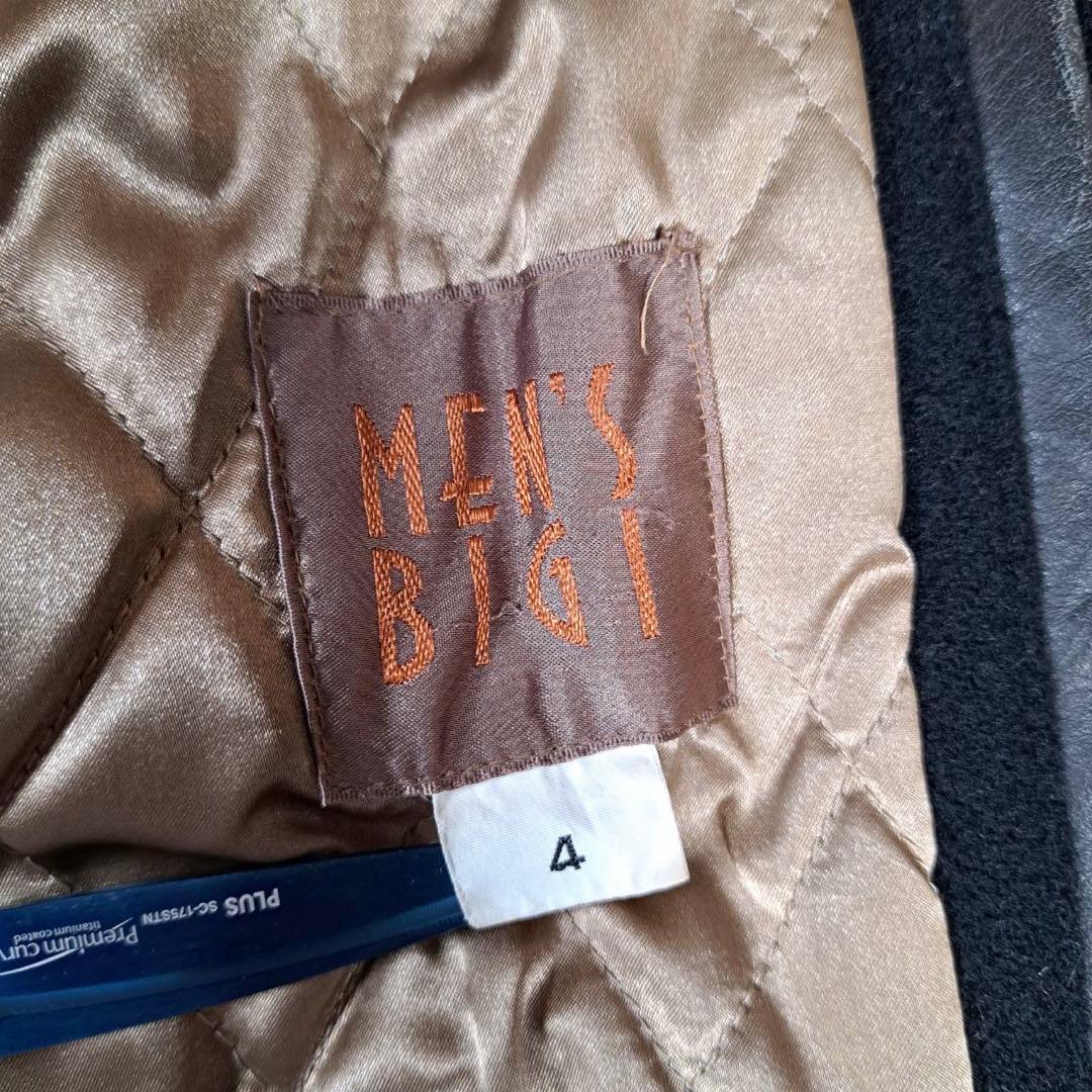 メンズビギ 復刻デザイン ウールスタジャン サイズ4 黒 ブラック