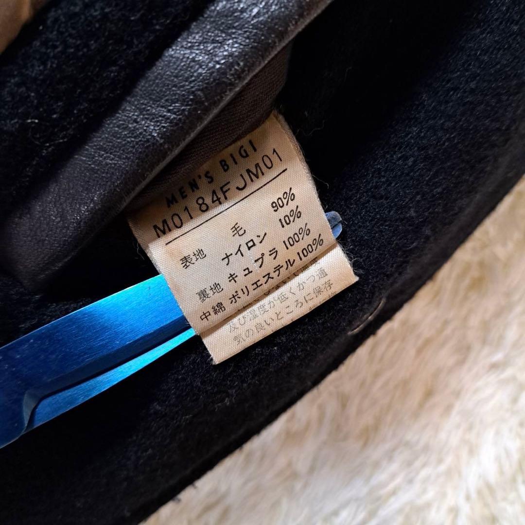 メンズビギ 復刻デザイン ウールスタジャン サイズ4 黒 ブラック