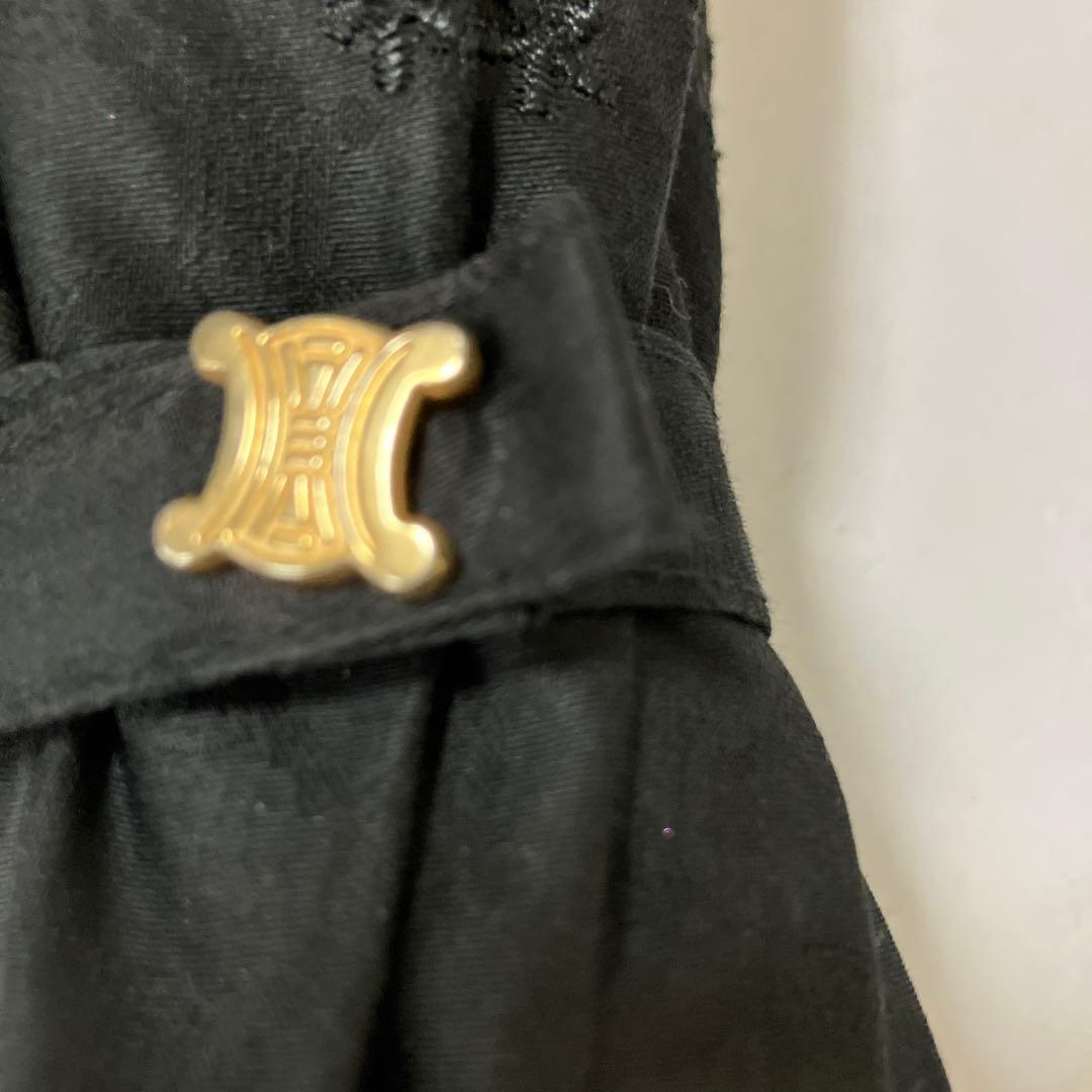 【ニコちゃん】CELINE ブラック 日傘 模様入り