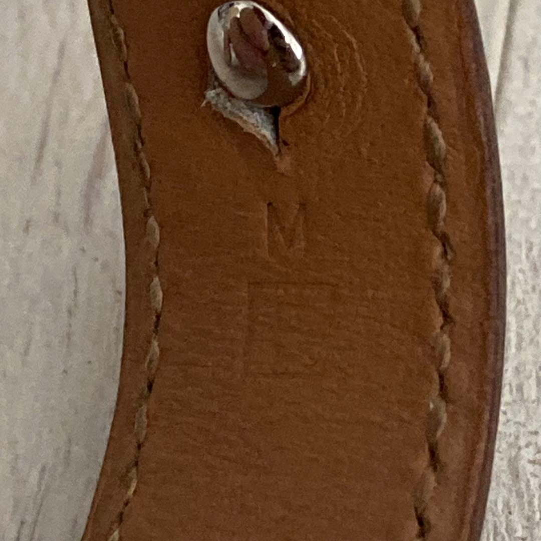 HERMES エルメス バングル シェーヌダンクル ブラウン レザー