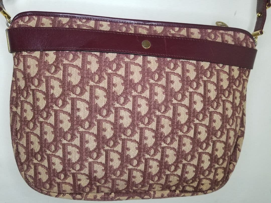 クリスチャンディオール トロッター キャンバス ショルダーバッグレッド＆ゴールド