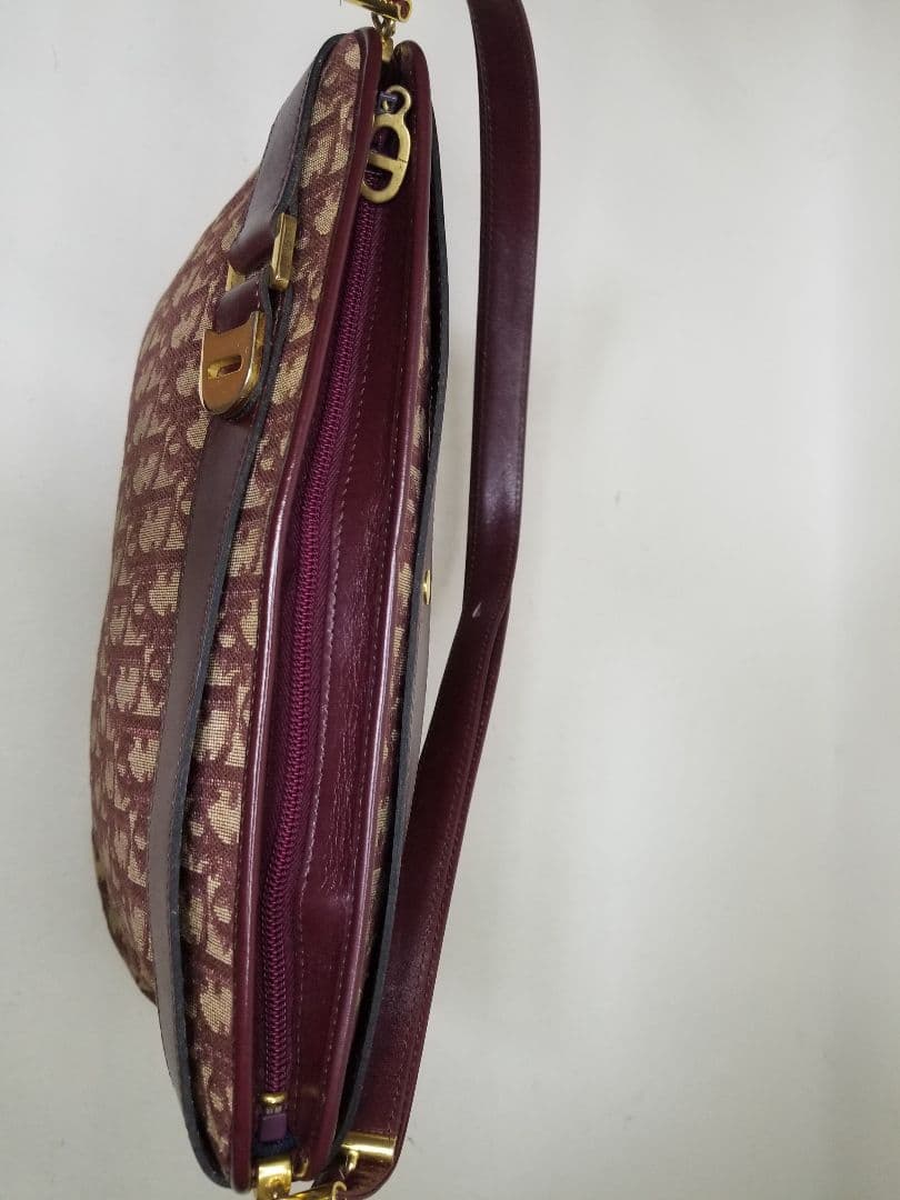 クリスチャンディオール トロッター キャンバス ショルダーバッグレッド＆ゴールド