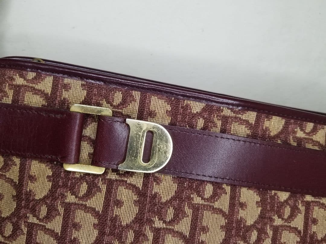 クリスチャンディオール トロッター キャンバス ショルダーバッグレッド＆ゴールド