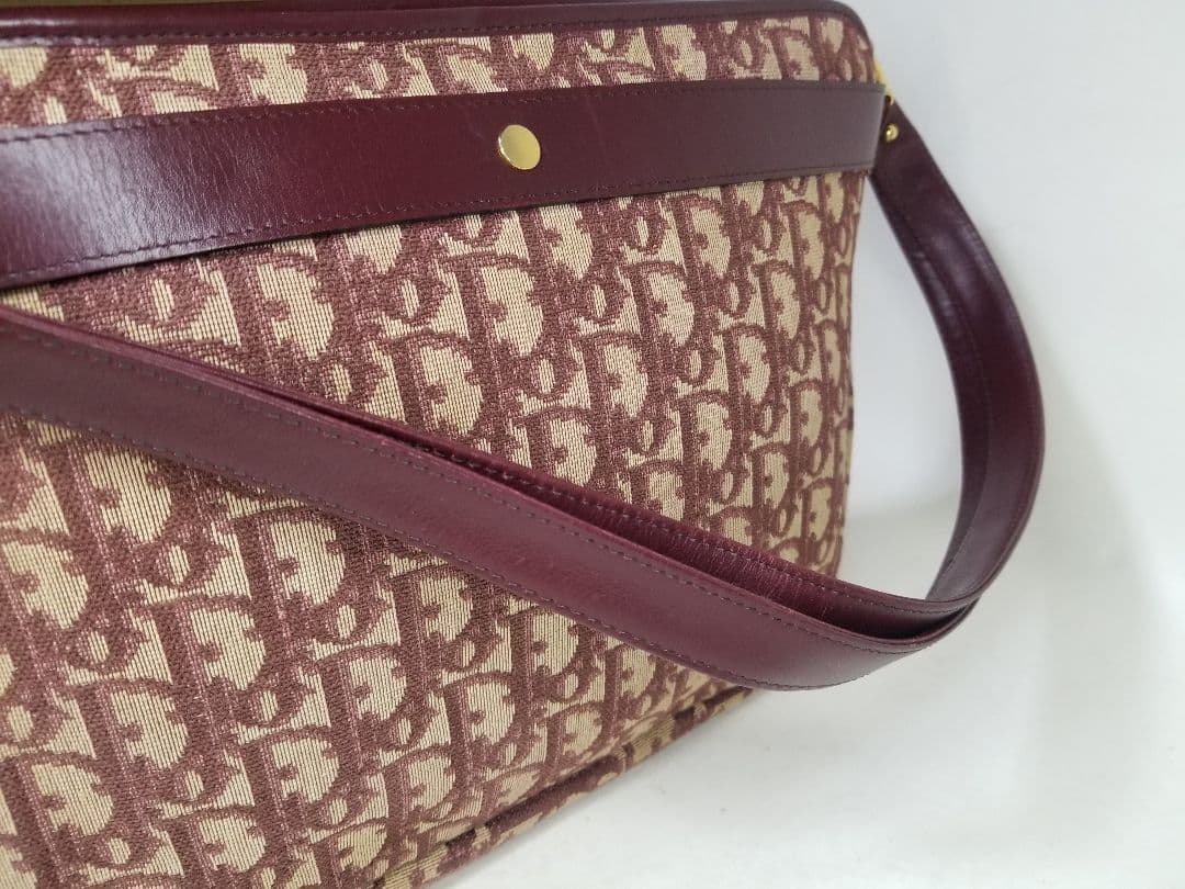 クリスチャンディオール トロッター キャンバス ショルダーバッグレッド＆ゴールド