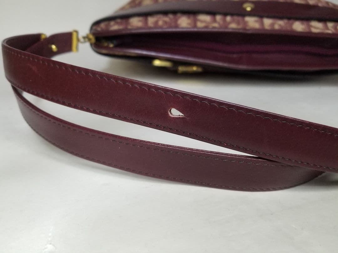 クリスチャンディオール トロッター キャンバス ショルダーバッグレッド＆ゴールド