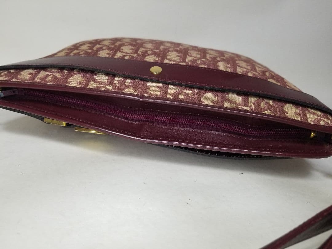 クリスチャンディオール トロッター キャンバス ショルダーバッグレッド＆ゴールド