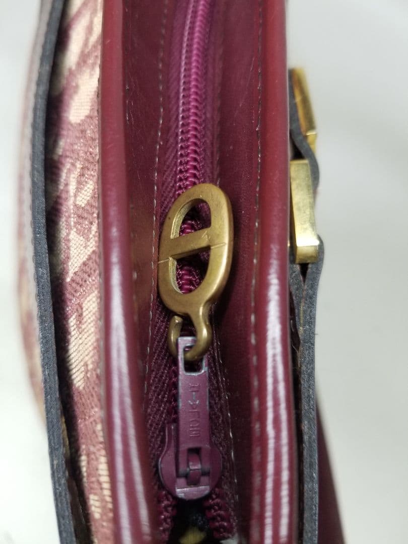 クリスチャンディオール トロッター キャンバス ショルダーバッグレッド＆ゴールド