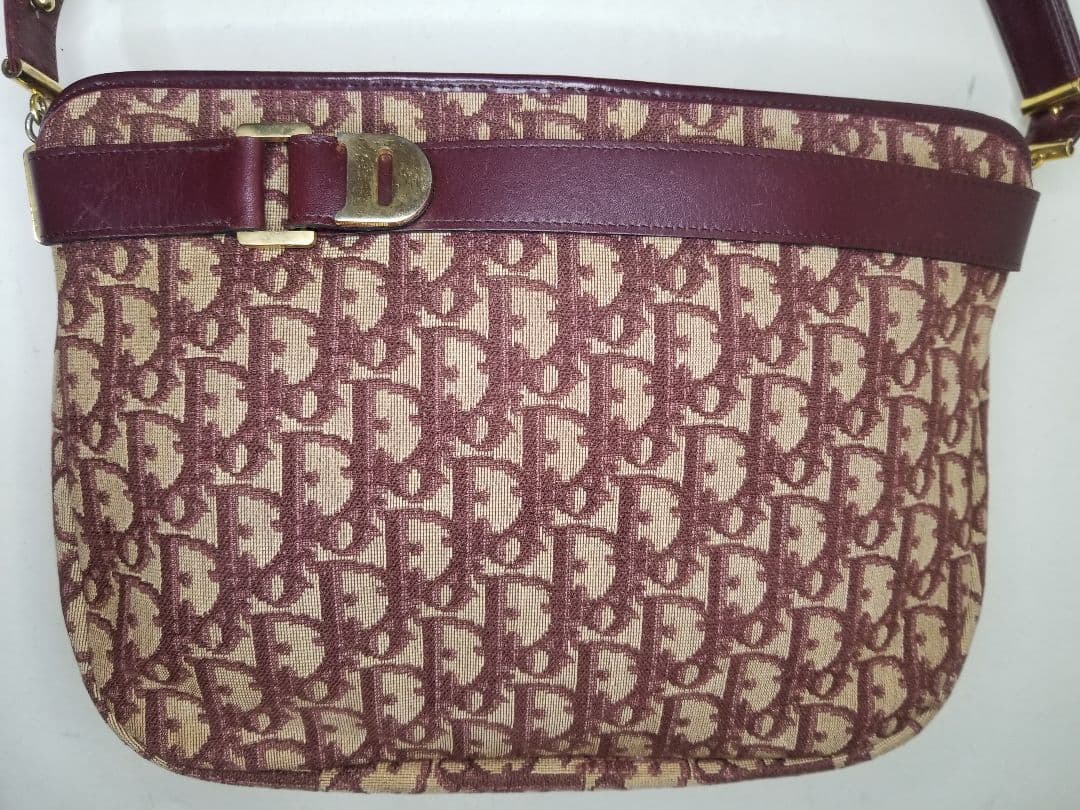 クリスチャンディオール トロッター キャンバス ショルダーバッグレッド＆ゴールド